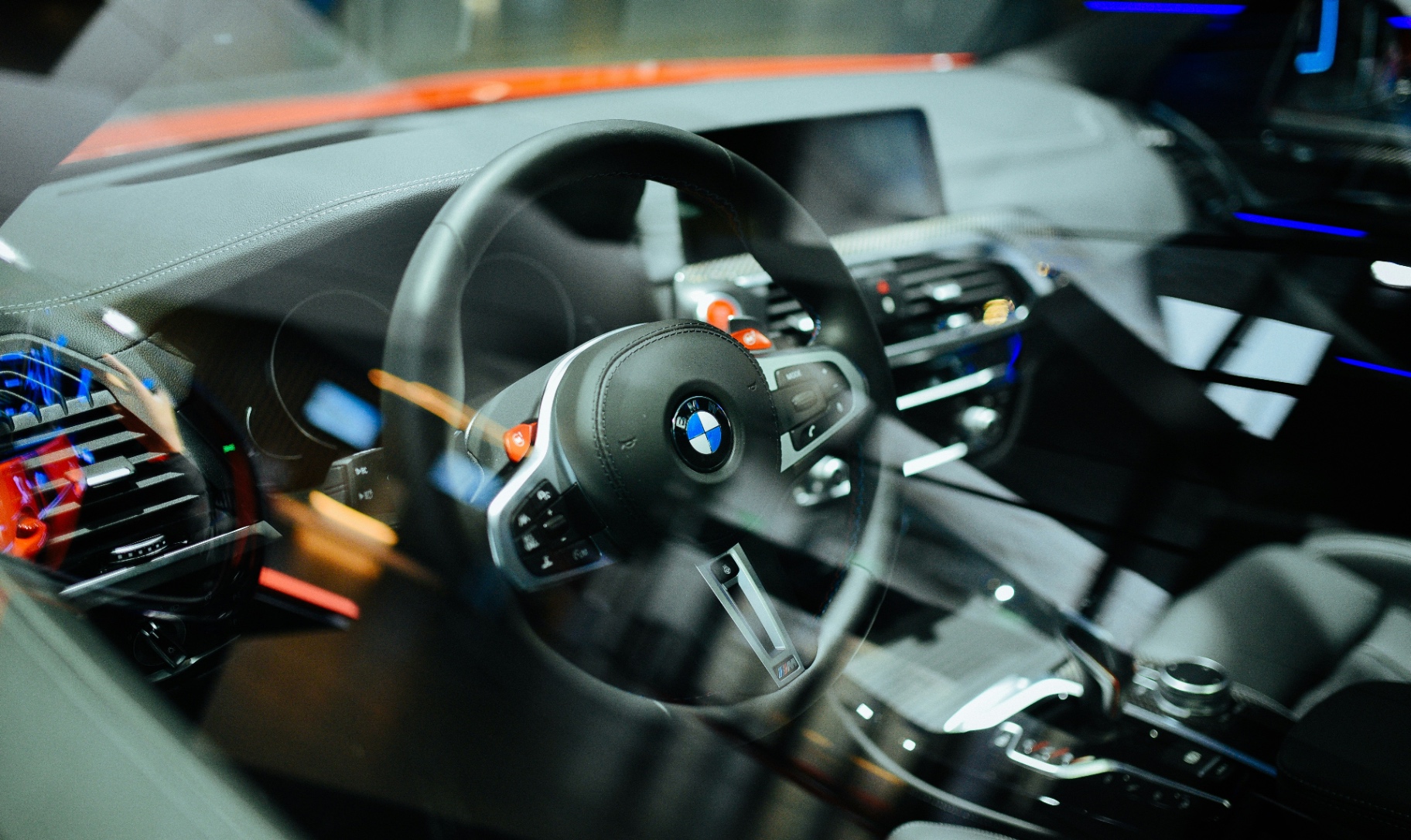 BMW M steering wheel detail